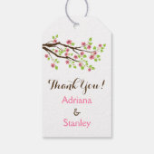 Rosa Kirschblüten Frühlingshochzeit Danke Geschenkanhänger (Rückseite)