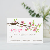 Rosa Kirschblüten Frühlingshochzeit UAWG RSVP Karte (Stehend Vorderseite)