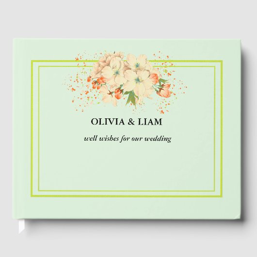 Rosa Kirschblüten , Gästebuch für Hochzeiten (Vorderseite)