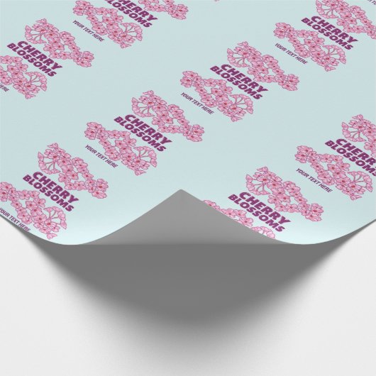 Rosa Kirschblüten Geschenkpapier (Ecke)