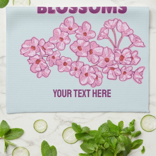 Rosa Kirschblüten Geschirrtuch (Gefaltet)