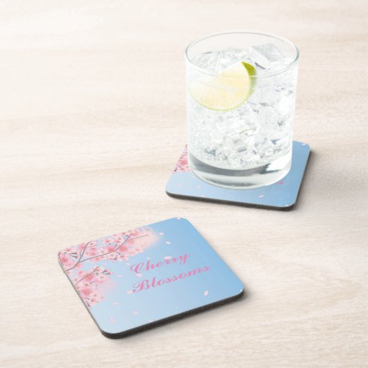 Rosa Kirschblüten Getränkeuntersetzer (Rechte Seite)