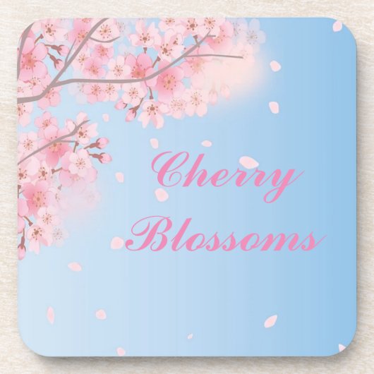 Rosa Kirschblüten Getränkeuntersetzer (Vorderseite)