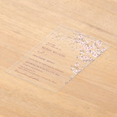 Rosa Kirschblüten-Hochzeit Acryleinladungen (Ablage )