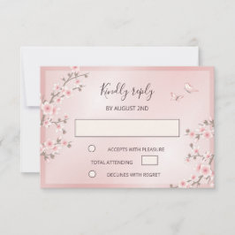 Rosa Kirschblüten-Hochzeit RSVP Karte