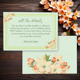 Rosa Kirschblüten , Hochzeitsdetails Begleitkarte