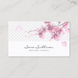Rosa Kirschblüten Hochzeitsplaner Visitenkarte
