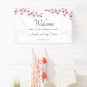 Rosa Kirschblüten Hochzeitszeichen Banner (Insitu)