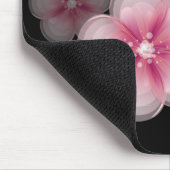 Rosa Kirschblüten im Schwarzen Butterfly Mousepad (Ecke)