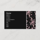 Rosa Kirschblüten in der schwarzen Visitenkarte (Vorderseite)