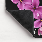 Rosa Kirschblüten in Schwarz Mousepad (Ecke)