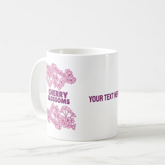 Rosa Kirschblüten Kaffeetasse (Vorderseite Links)
