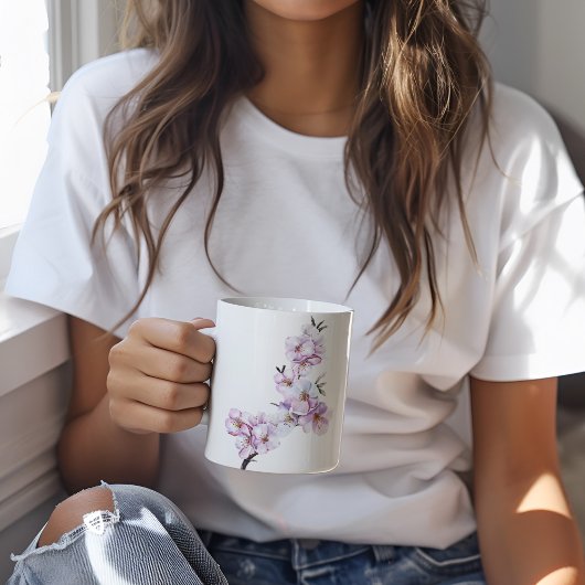 Rosa Kirschblüten Keramik Kaffeetasse