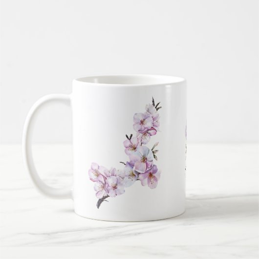 Rosa Kirschblüten Keramik Kaffeetasse (Links)