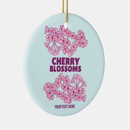Rosa Kirschblüten Keramik Ornament (Rechts)