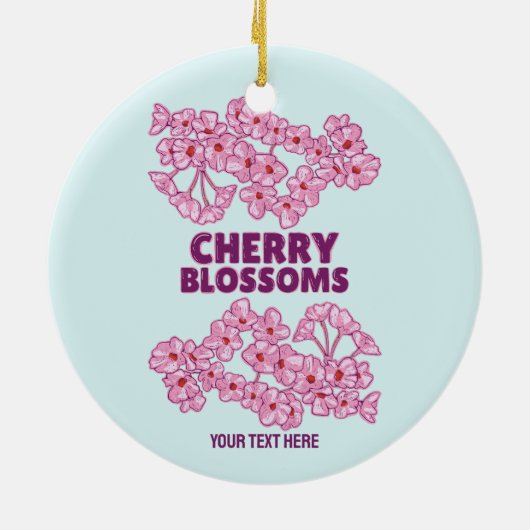 Rosa Kirschblüten Keramik Ornament (Hinten)