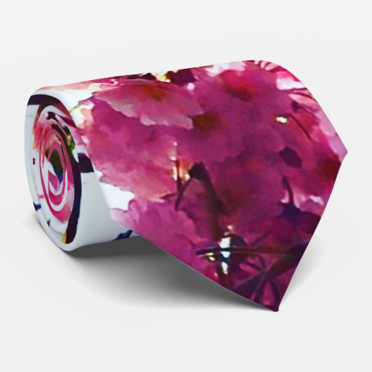 Rosa Kirschblüten Krawatte (Gerollt)