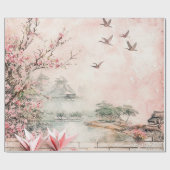 Rosa Kirschblüten-Landschaft der Ruhe (2) Geschenkpapier (Flach)
