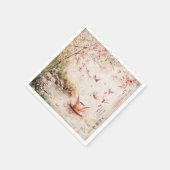 Rosa Kirschblüten-Landschaft Serenity (5) Serviette (Ecke)