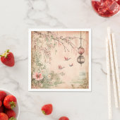 Rosa Kirschblüten-Landschaft Serenity (7) Serviette (Beispiel)