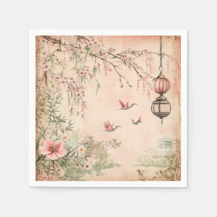 Rosa Kirschblüten-Landschaft Serenity (7) Serviette