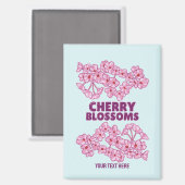 Rosa Kirschblüten Magnet (Vorderseite/Rückseite)