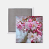 Rosa Kirschblüten Magnet (Vorderseite/Rückseite)