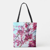 Rosa Kirschblüten - mit Monogramm Tasche (Rückseite)