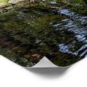 Rosa Kirschblüten neben einem Teich Poster (Ecke)