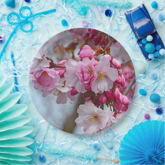 Rosa Kirschblüten Pappteller (Party)