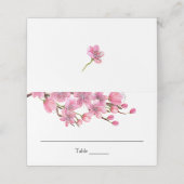 Rosa Kirschblüten Platzkarte (Außenseite Aufgefaltet)