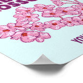 Rosa Kirschblüten Poster (Ecke)