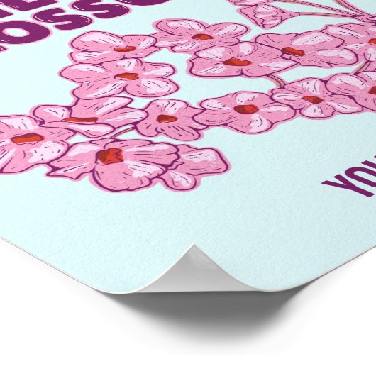 Rosa Kirschblüten Poster (Ecke)