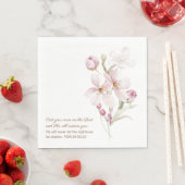 Rosa Kirschblüten Psalm 55,22 Serviette (Beispiel)