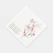 Rosa Kirschblüten Psalm 55,22 Serviette (Ecke)