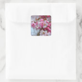Rosa Kirschblüten Quadratischer Aufkleber (Tasche)