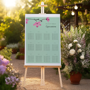 Rosa Kirschblüten Quinceanera Seekarte Poster
