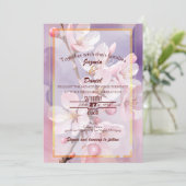 Rosa Kirschblüten Rosa-Lavendel-Einladung Einladung (Stehend Vorderseite)