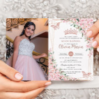Rosa Kirschblüten Rose Gold Quinceañera Foto