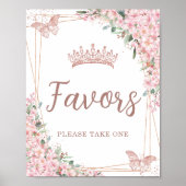 Rosa Kirschblüten Rose Gold Schmetterlinge Favorit Poster (Vorne)