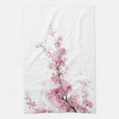Rosa Kirschblüten-Sakura-Aquarell-Blumen-Boho Geschirrtuch (Vertikal)