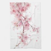 Rosa Kirschblüten-Sakura-Aquarell-Blumen-Boho Geschirrtuch (Vertikal)