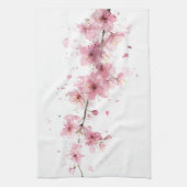 Rosa Kirschblüten-Sakura-Aquarell-Blumen-Boho Geschirrtuch (Vertikal)