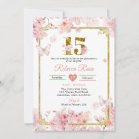 Rosa Kirschblüten-Sakura Gold 15. Quinceañera
