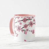 Rosa Kirschblüten-Schöner Name Tasse (Vorderseite Links)