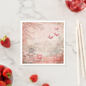 Rosa Kirschblüten-Serenitätslandschaft (1) Serviette (Beispiel)
