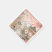 Rosa Kirschblüten-Serenitätslandschaft (4) Serviette (Ecke)