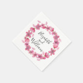 Rosa Kirschblüten Serviette (Ecke)