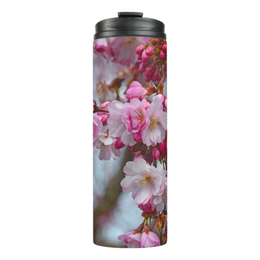 Rosa Kirschblüten Thermosbecher (Vorderseite)