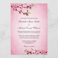 Rosa Kirschblüten-Vintage Hochzeit